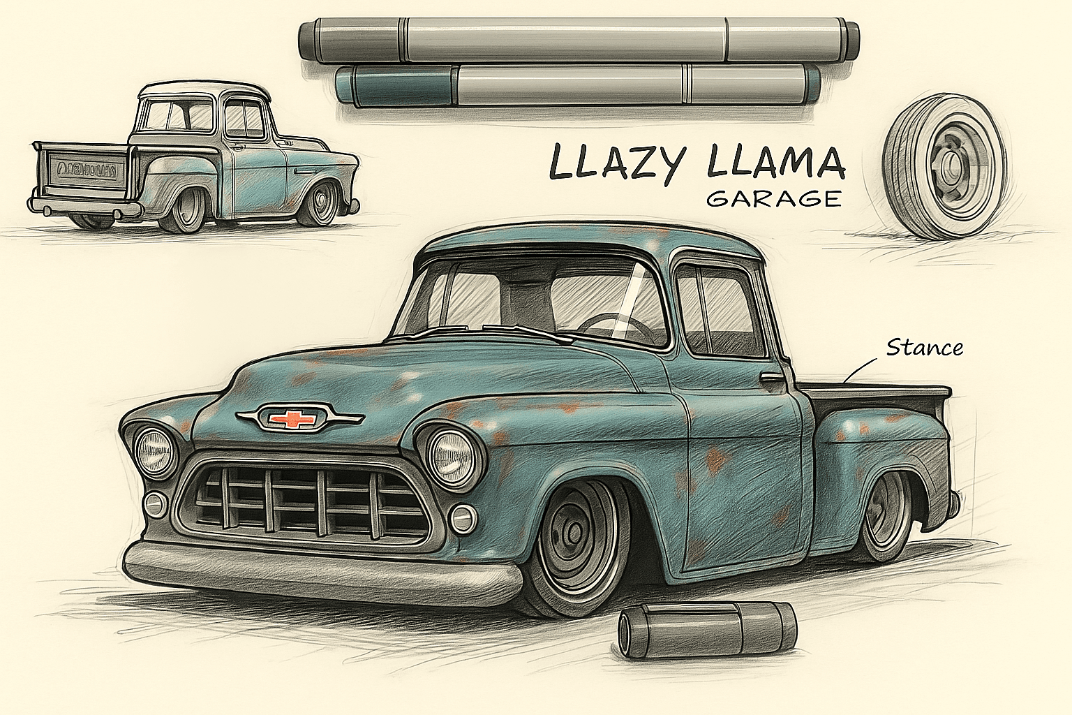 Rusty truck drafting and design